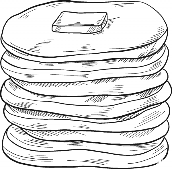 Pancakes coloring page image