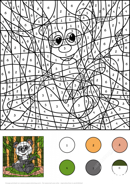 Panda Color by Number image