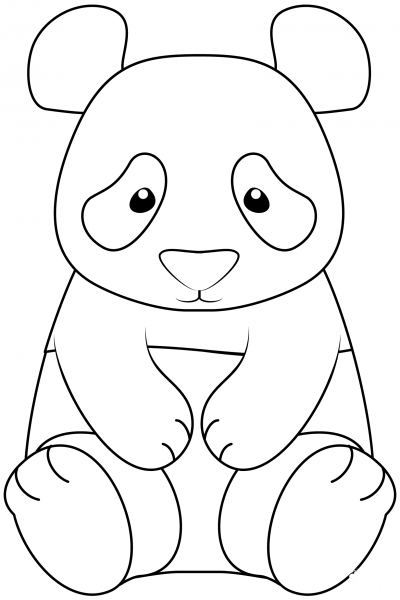 Panda coloring page image