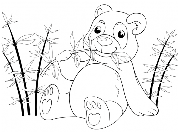 Panda coloring page image