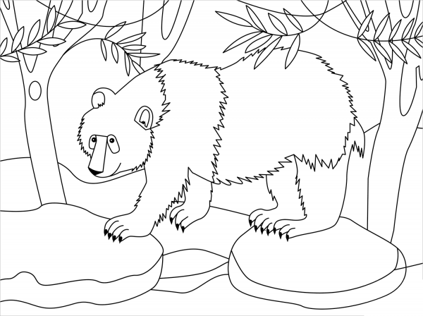 Panda coloring page image