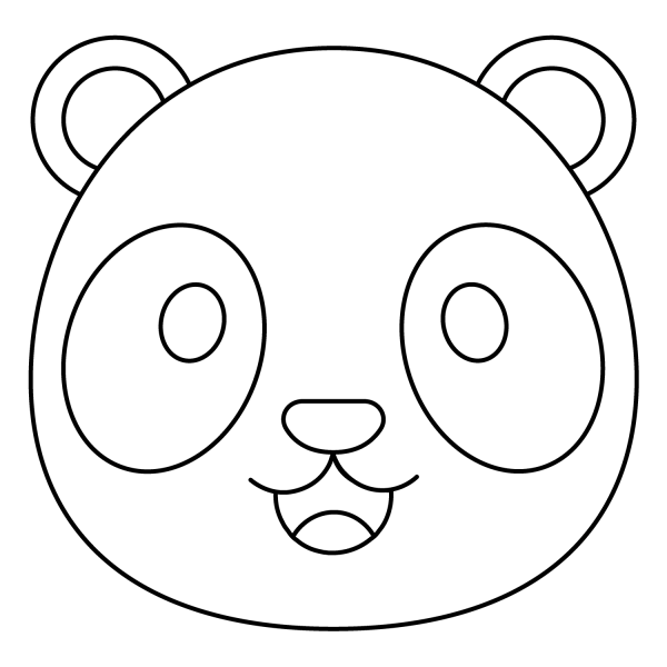 Panda Emoji coloring page image