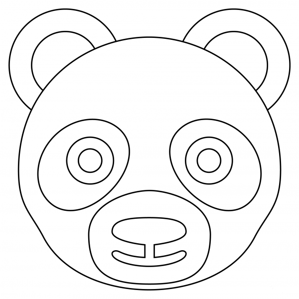 Panda Face coloring page image