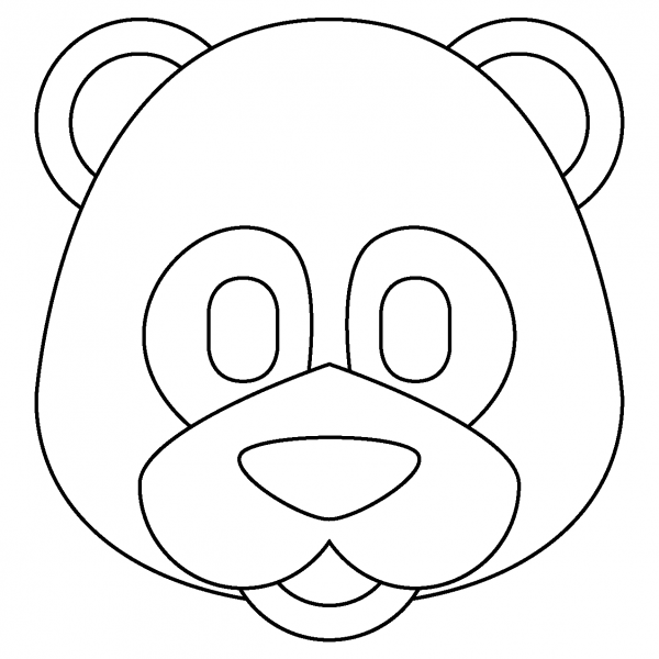 Panda Face Emoji coloring page image