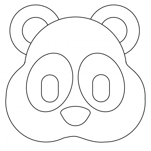 Panda Face Emoji coloring page image