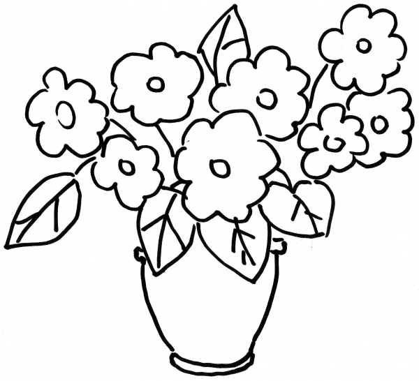 Pansy Violets Flower  coloring page image