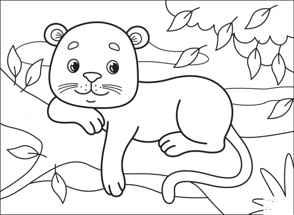 Panther coloring page image