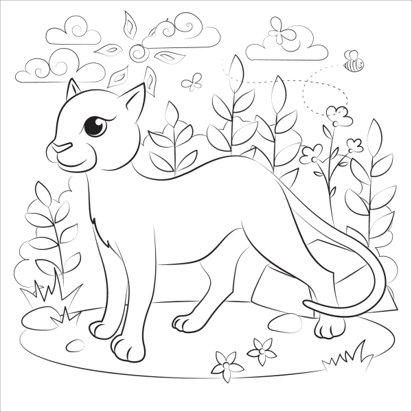 Panther coloring page image