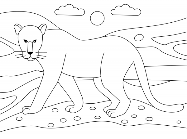 Panther coloring page image