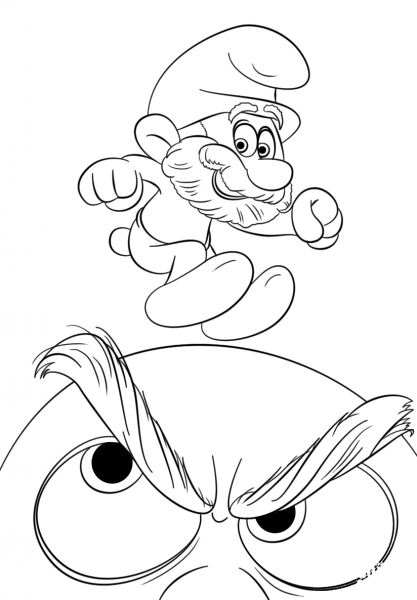 Papa Smurf coloring page image