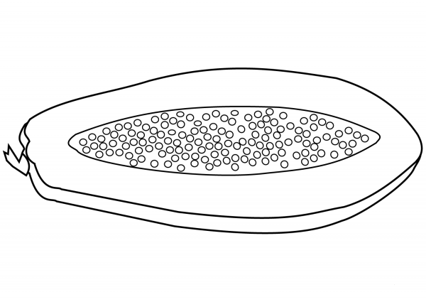 Papaya Fruit coloring page image