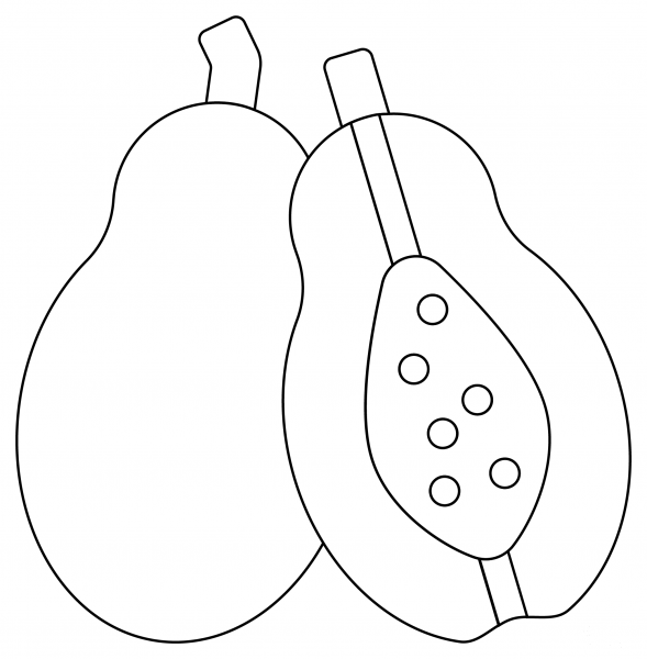Papayas coloring page image