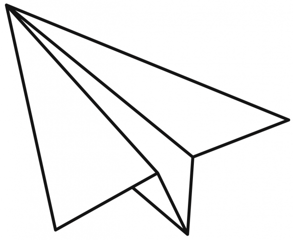 Paper Airplane coloring page image