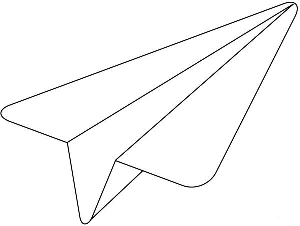 Paper Airplane coloring page image