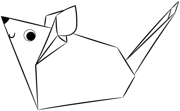 Paper Mouse coloring page image