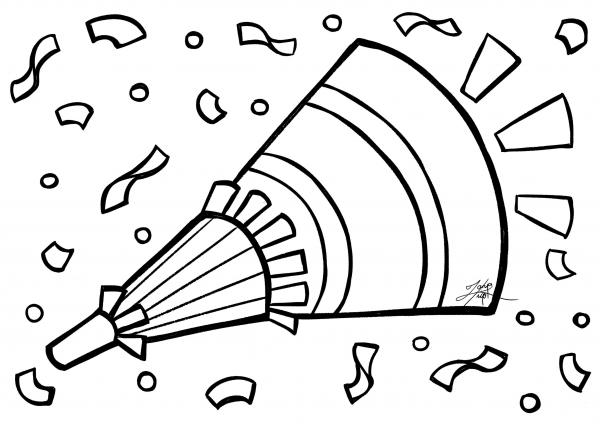 Paper Trumpet coloring page image