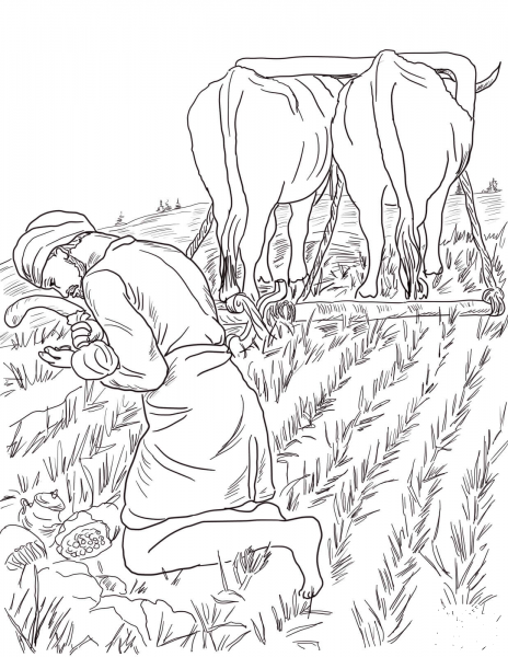 Parable of the Hidden Treasure coloring page image