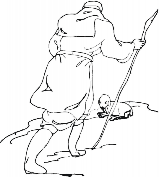 Parable of the Lost Sheep  coloring page image