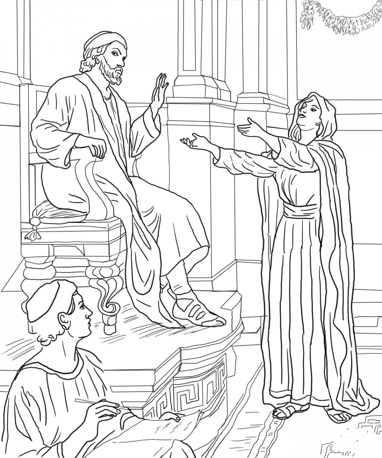 Parable of the Persistent Widow coloring page - ColouringPages