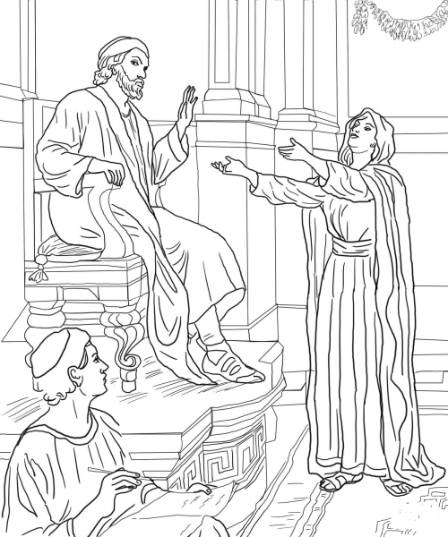Parable of the Persistent Widow coloring page image