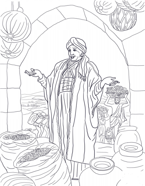 Parable of the Rich Fool coloring page image