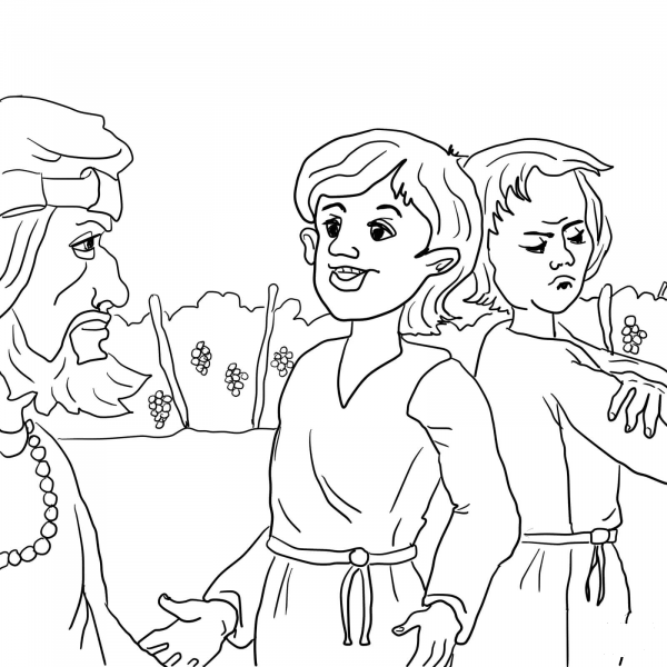 Parable of the Two Sons coloring page image