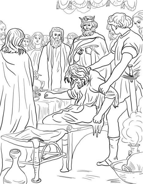Parable of the Wedding Feast coloring page image