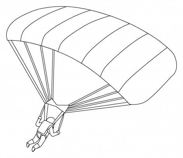 Parachute Emoji coloring page image