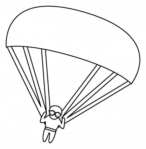 Parachute Emoji coloring page image