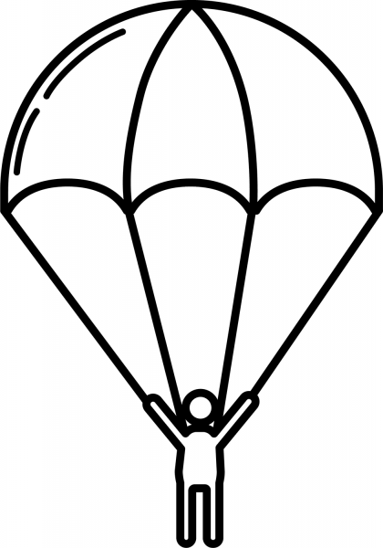 Parachutist coloring page image