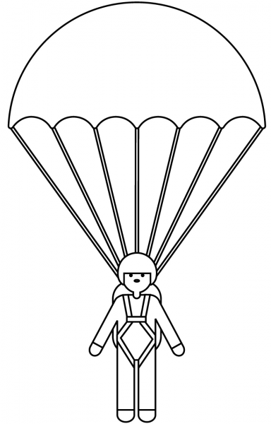 Parachutist coloring page image
