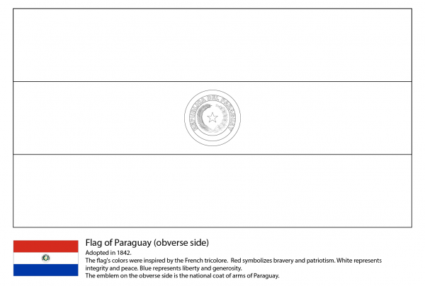 Paraguay Flag coloring page image
