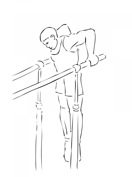 Parallel Bars Gymnastics coloring page image