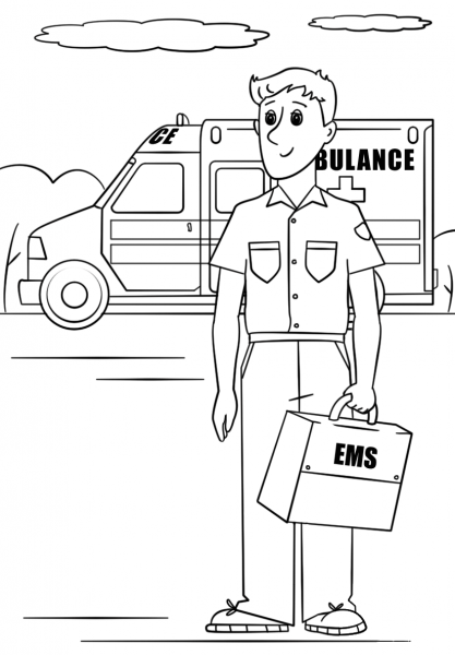 Paramedic coloring page image