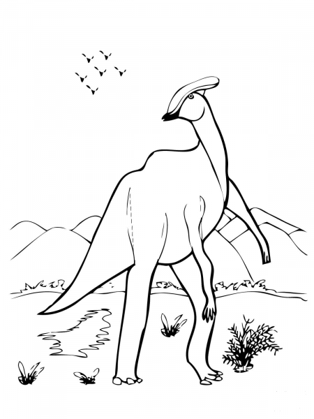 Parasaurolophus coloring page image