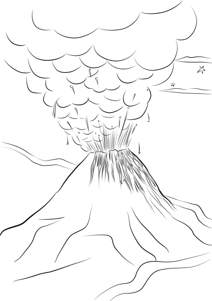 Paricutin Volcano Eruption coloring page image