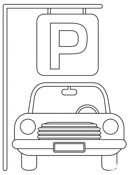 Parking Lot coloring page image
