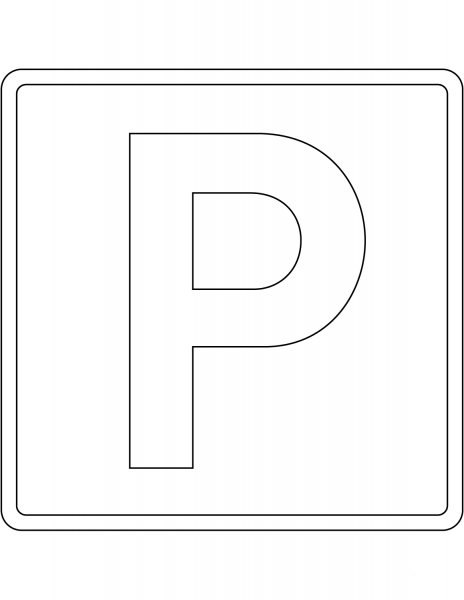 “Parking Place” Sign in Denmark coloring page image