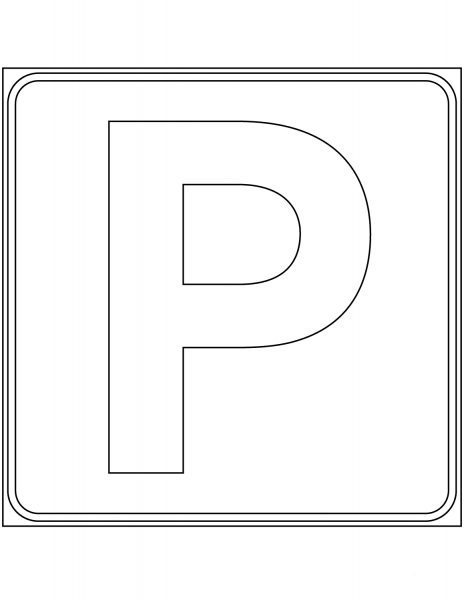 “Parking Place” Sign in Italy coloring page image