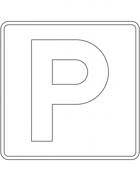 “Parking Place” Sign in Spain coloring page image