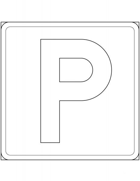 “Parking Place” Sign in Sweden coloring page image