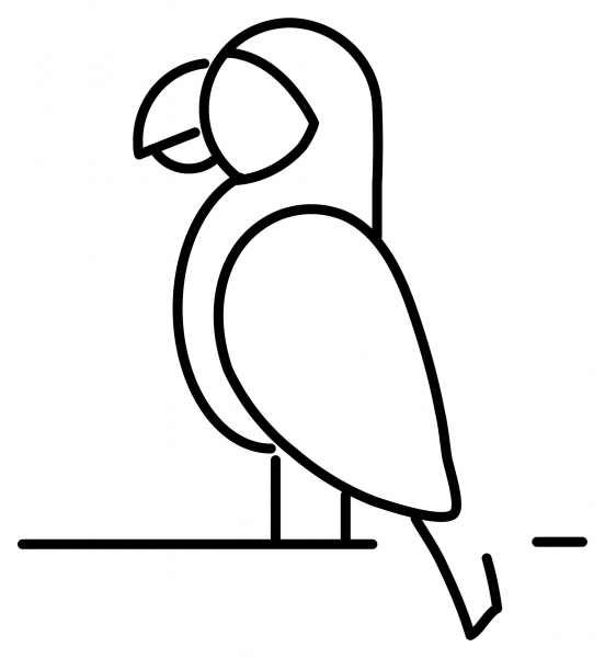 Parrot Emoji coloring page image