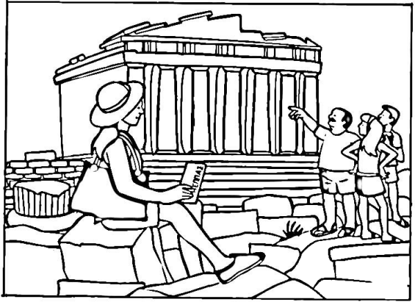 Parthenon  coloring page image