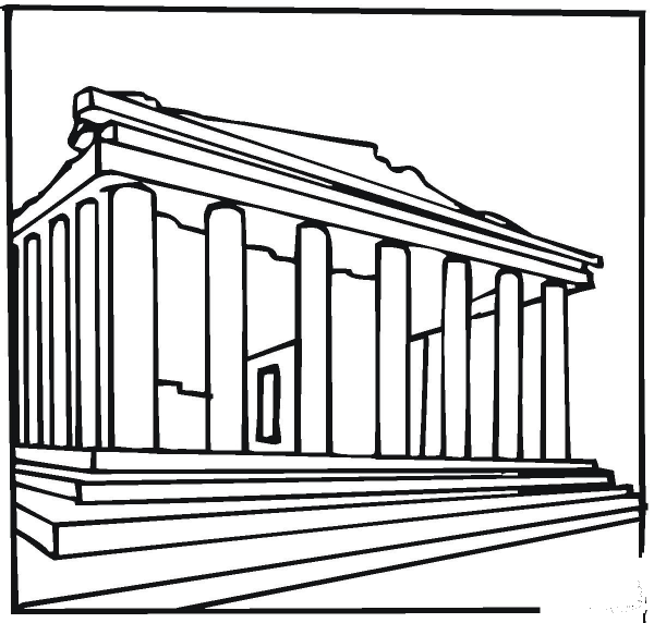 Parthenon Greece  coloring page image