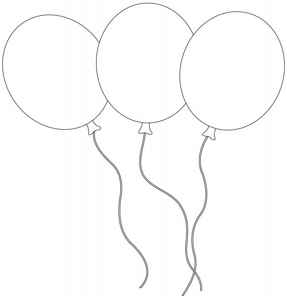 Party Balloons coloring page image
