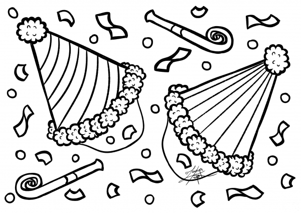 Party Hat coloring page image