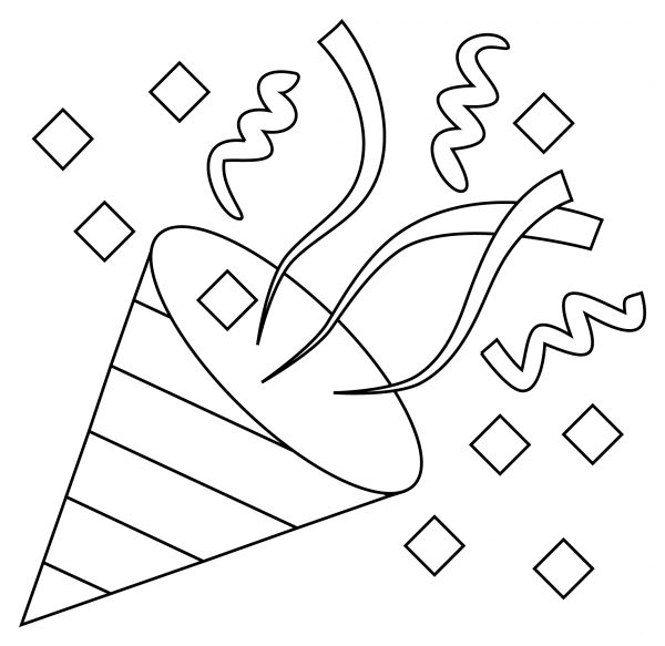 Party Popper coloring page image