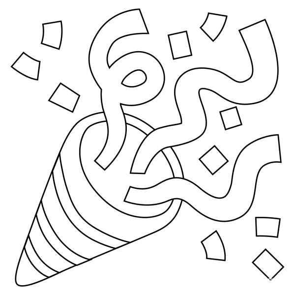 Party Popper Emoji coloring page image
