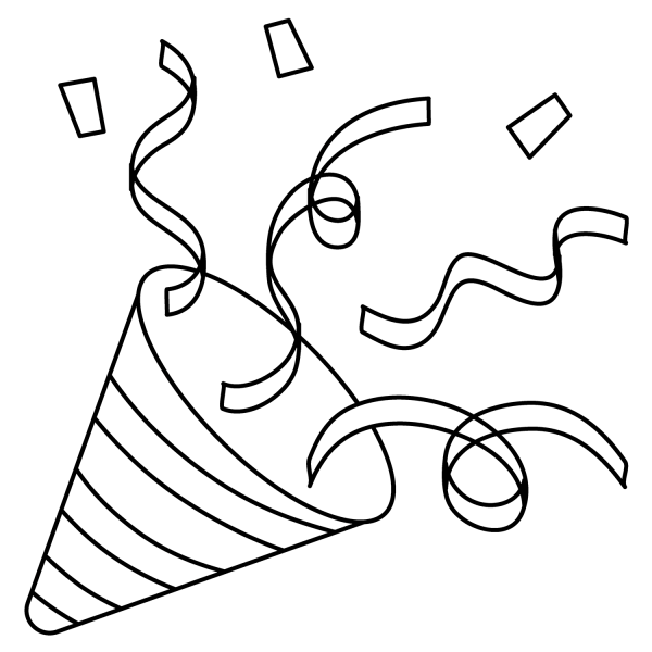 Party Popper Emoji coloring page image