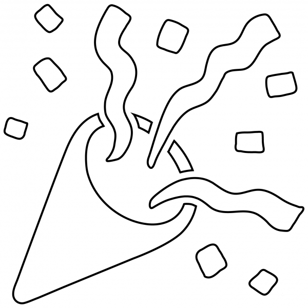 Party Popper Emoji coloring page image